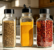 Glass Spice Jars 16 oz with Shaker Lids, Black 3-Pack